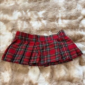 Plaid Red Mini Skirt